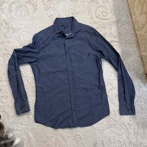 Armani Jeans Long‎ Sleeve Button Down Shirt Blue Denim Men's L